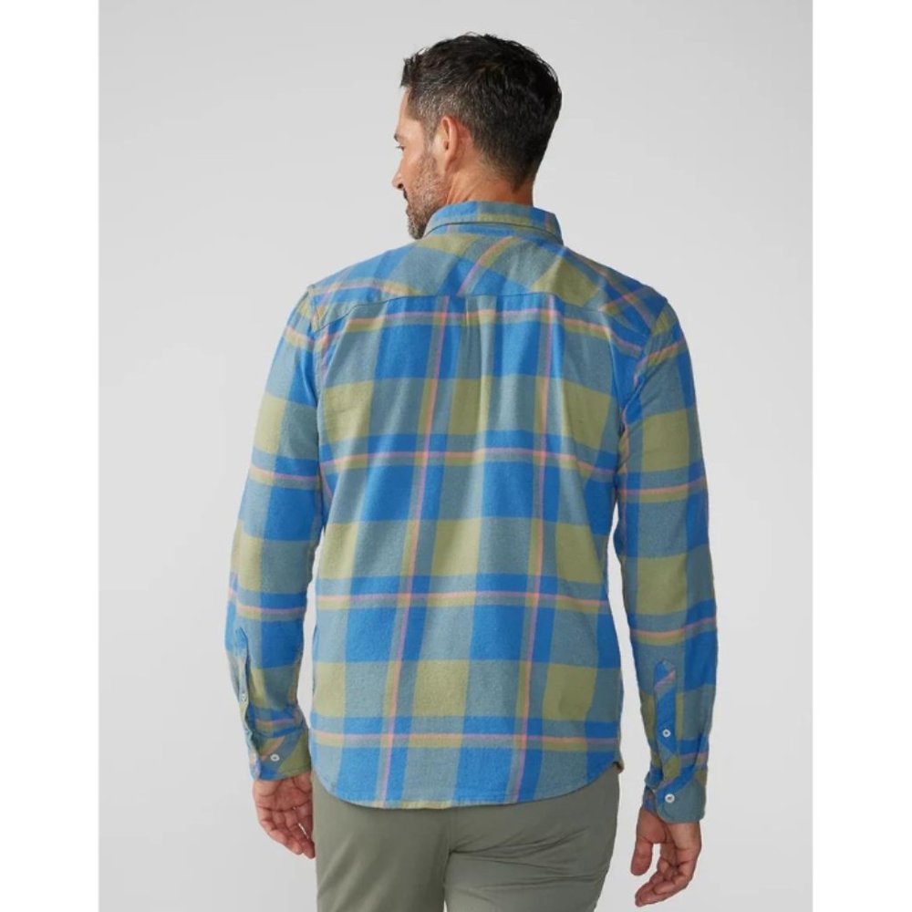 Chubbies NWT Men's Blue & Olive Brown Plaid BE GLAD WEAR Shirt, Size Large - Picture 5 of 8